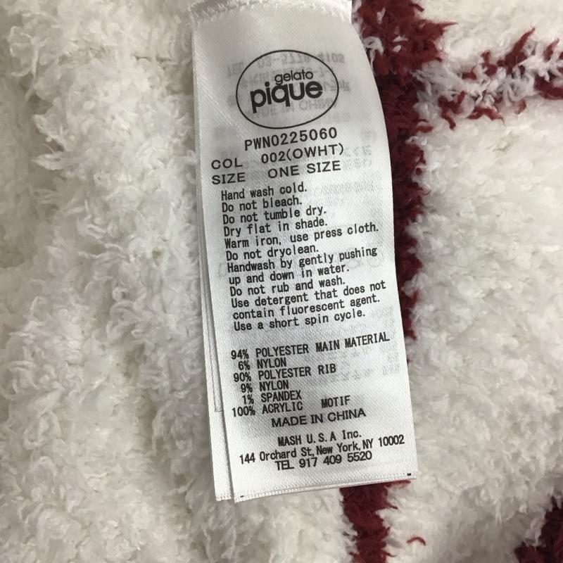 ジェラートピケ gelato pique ワンピース ロングスカート PWN0225060 長袖ロングワンピース Vネック ルームウェア ONE SIZE プリント 白 / ホワイト /  レディース USED 古着 中古 10143587