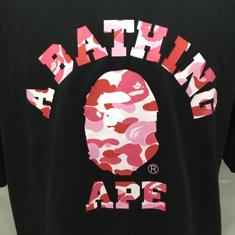 アベイシングエイプ A BATHING APE Tシャツ 半袖 半袖カットソー プリントTシャツ クルーネックカットソー XL プリント 黒 / ブラック /  メンズ USED 古着 中古 10117531