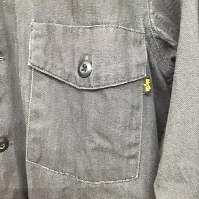 アルファインダストリー Alpha Industries シャツ、ブラウス 長袖 M 無地 黒 / ブラック /  メンズ USED 古着 中古 10129943