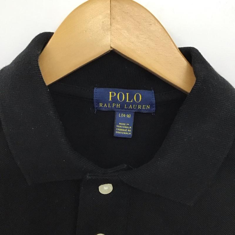 ポロラルフローレン POLO RALPH LAUREN ポロシャツ 半袖 半袖ポロシャツ カラーシャツ 半袖カットソー L ロゴ、文字 黒 / ブラック /  メンズ USED 古着 中古 10147355