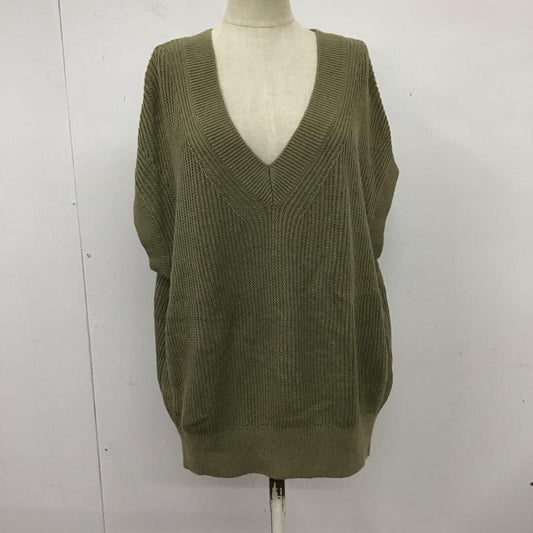 ニジュウサンク 23区 ベスト ベスト Vネック コットン リネン 38 無地 カーキ / カーキ /  レディース USED 古着 中古 10119372