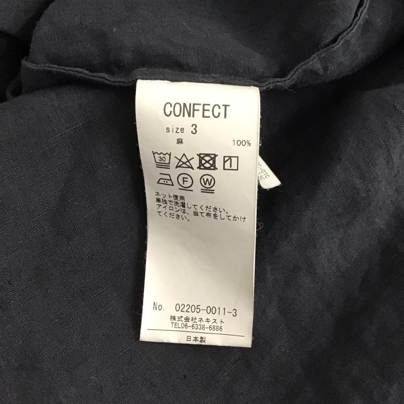 コンフェクト CONFECT シャツ、ブラウス 長袖 長袖シャツ 無地シャツ ノーカラーシャツ 3 無地 黒 / ブラック /  メンズ USED 古着 中古 10148112