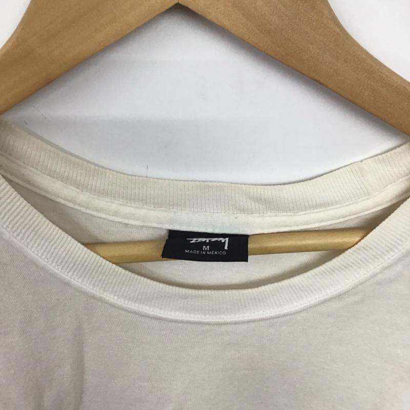 ステューシー STUSSY Tシャツ 半袖 半袖カットソー プリントTシャツ クルーネックカットソー M ロゴ、文字 アイボリー / アイボリー /  メンズ USED 古着 中古 10150284