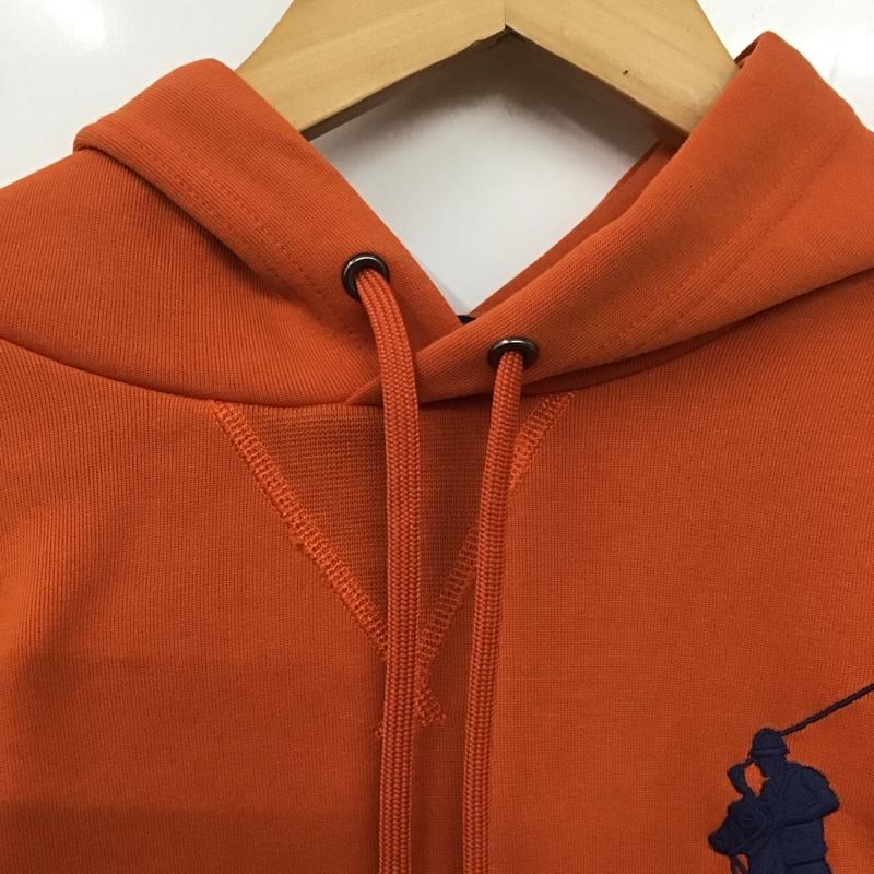 ポロラルフローレン POLO RALPH LAUREN パーカー 長袖 長袖パーカー プルオーバーパーカー スウェット S ロゴ、文字 橙 / オレンジ /  メンズ USED 古着 中古 10131546