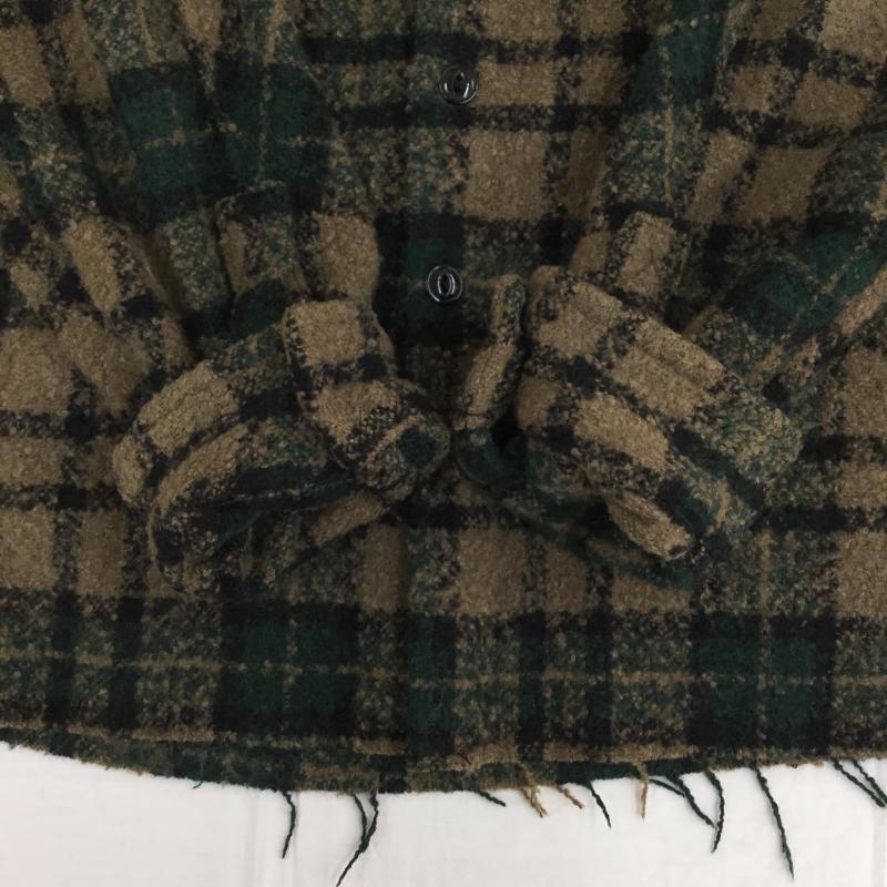 ミニマル mnml シャツ、ブラウス 長袖 XL ロゴ、文字 茶 / ブラウン / X 緑 / グリーン /  メンズ USED 古着 中古 10143909