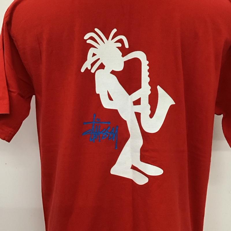 ステューシー STUSSY Tシャツ 半袖 L プリント X ロゴ、文字 赤 / レッド /  メンズ USED 古着 中古 10117210