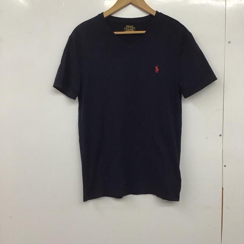 ポロラルフローレン POLO RALPH LAUREN Tシャツ 半袖 半袖カットソー プリントTシャツ Vネックカットソー S ロゴ、文字 紺 / ネイビー /  メンズ USED 古着 中古 10145056