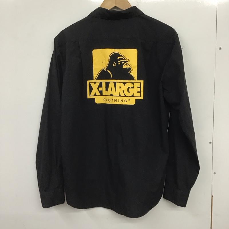 エクストララージ XLARGE シャツ、ブラウス 長袖 長袖シャツ 無地シャツ カラーシャツ M ロゴ、文字 黒 / ブラック /  メンズ USED 古着 中古 10140533