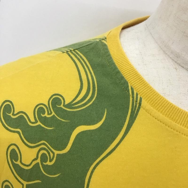 アルマーニジーンズ ARMANI JEANS Tシャツ 半袖 半袖カットソー プリントTシャツ クルーネックカットソー M プリント 黄 / イエロー /  メンズ USED 古着 中古 10113742