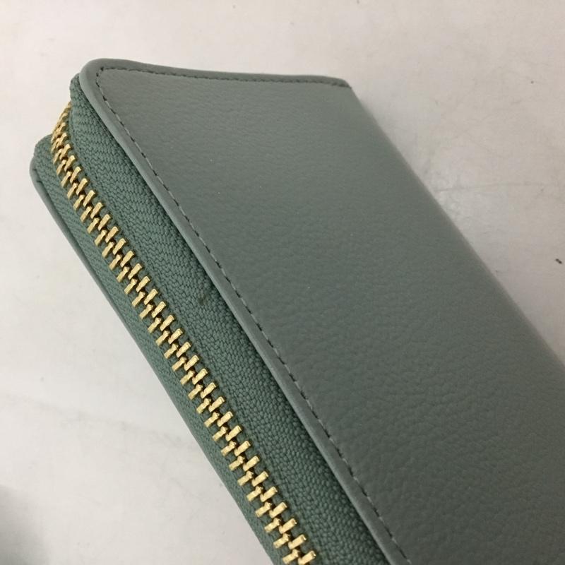 サマンサタバサ プチチョイス Samantha Thavasa Petit Choice 財布 長財布 ラウンドファスナー ビジュー 箱有 ロゴ、文字 薄緑 / ライトグリーン /  レディース USED 古着 中古 10146369