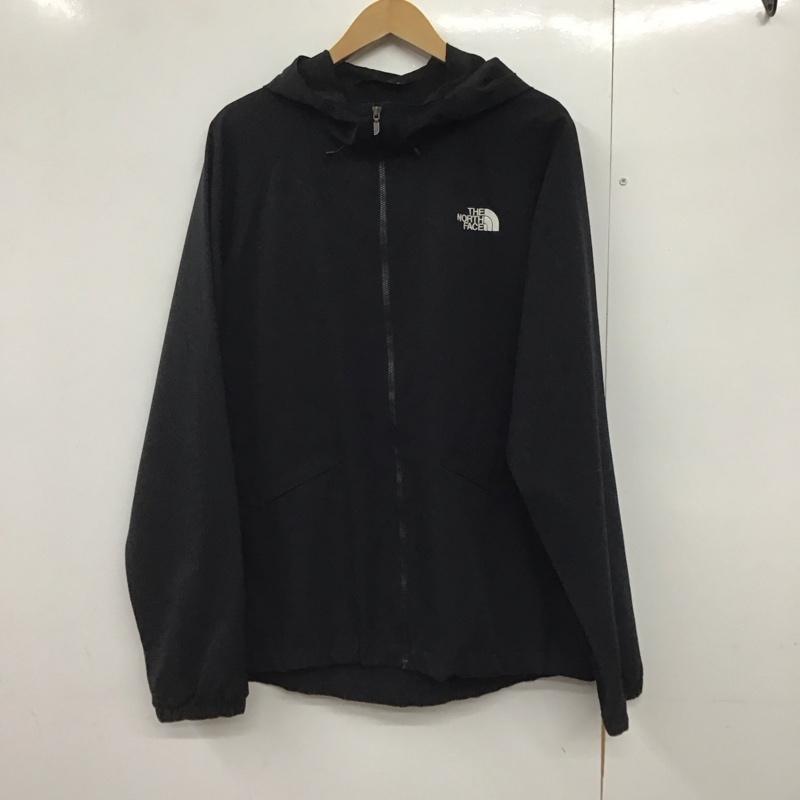 ザノースフェイス THE NORTH FACE ジャケット、上着 ジャンパー、ブルゾン ジップアップジャケットパーカー アウター XL ロゴ、文字 黒 / ブラック /  メンズ USED 古着 中古 10141686