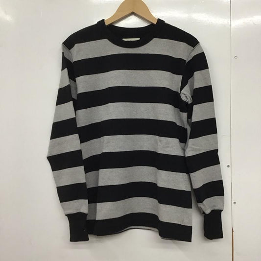 ウエストライド WESTRIDE カットソー 長袖 長袖カットソー プリントカットソー クルーネック 36 ボーダー柄 灰 / グレー / X 黒 / ブラック /  メンズ USED 古着 中古 10145677