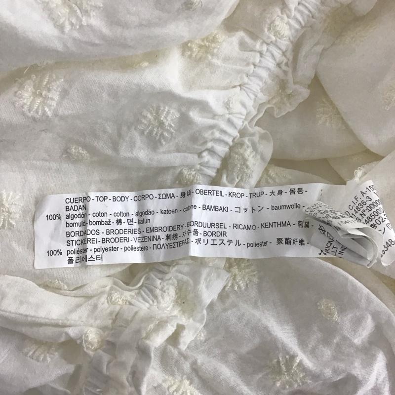 ザラウーマン ZARA WOMAN カットソー 長袖 5796 041 250 オフショルダー フレアスリーブ L 刺繍 アイボリー / アイボリー /  レディース USED 古着 中古 10106727