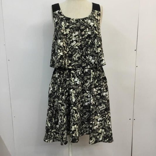 レトロガール RETRO GIRL ワンピース ミニスカート レイヤード 花柄 M 花柄 黒 / ブラック / X 灰 / グレー /  レディース USED 古着 中古 10048295