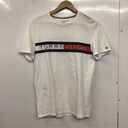 トミーヒルフィガー TOMMY HILFIGER Tシャツ 半袖 半袖カットソー プリントTシャツ クルーネックカットソー M ロゴ、文字 白 / ホワイト /  メンズ USED 古着 中古 10137162