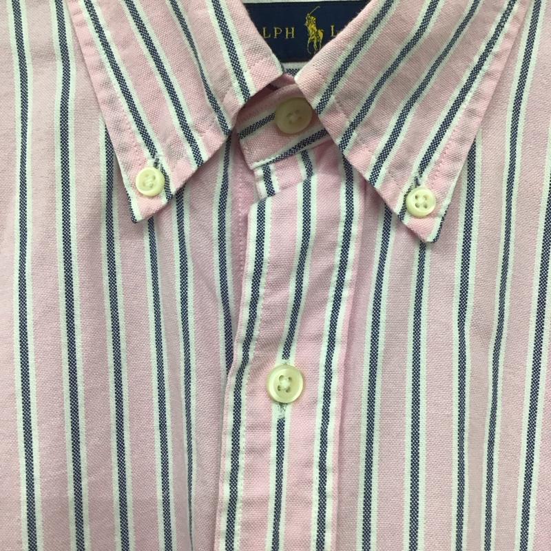 ラルフローレン RALPHLAUREN シャツ、ブラウス 長袖 長袖シャツ ストライプシャツ カラーシャツ ボタンダウンシャツ XS ストライプ 桃 / ピンク /  メンズ USED 古着 中古 10139893