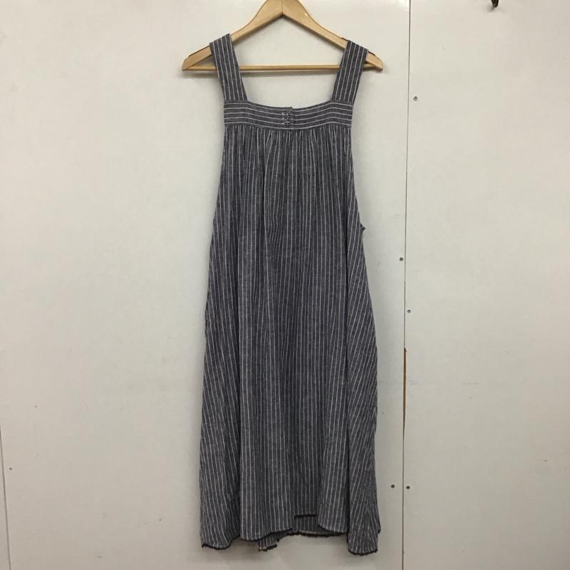 サマンサモスモス Samansa Mos2 ワンピース ロングスカート 1102020 ジャンパースカート M ストライプ 紺 / ネイビー / X 白 / ホワイト /  レディース USED 古着 中古 10142229