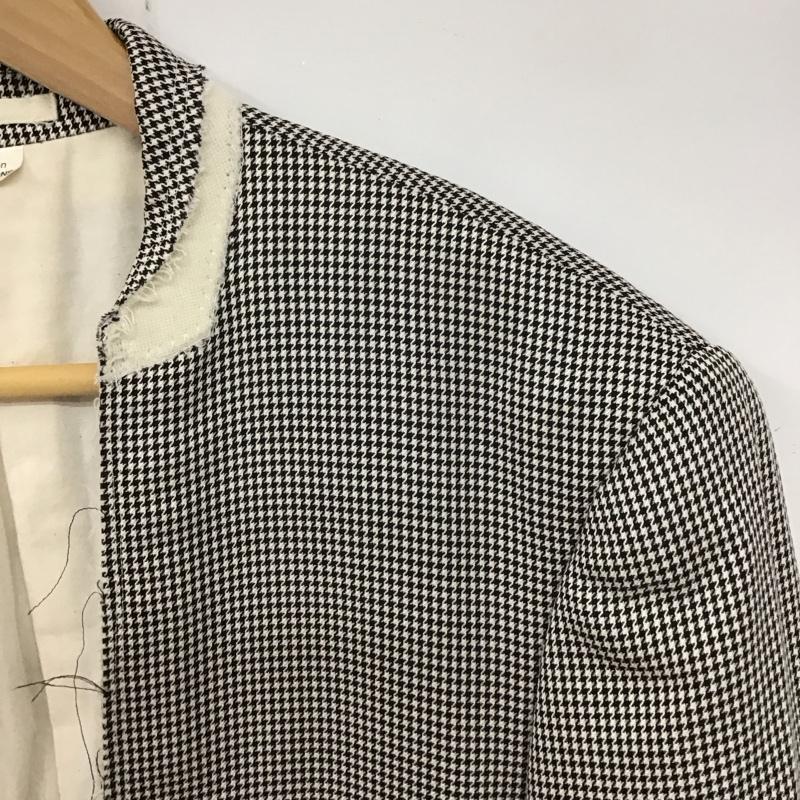 コムデギャルソンオムプリュス COMME des GARCONS HOME PLUS ジャケット、上着 ジャケット、ブレザー PQ-J050 スタンドカラー ジャケット ノーカラー M 千鳥格子 白 / ホワイト / X 黒 / ブラック /  メンズ USED 古着 中古 10133274