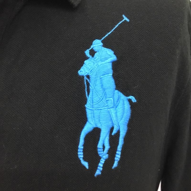 ポロラルフローレン POLO RALPH LAUREN ポロシャツ 半袖 半袖ポロシャツ カラーシャツ 半袖カットソー XL ロゴ、文字 黒 / ブラック /  メンズ USED 古着 中古 10109988