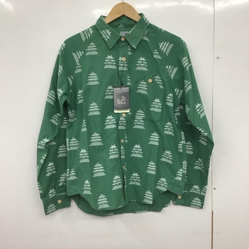 ゴースローキャラバン go slow caravan シャツ、ブラウス 長袖 長袖シャツ プリントシャツ カラーシャツ 1 プリント 緑 / グリーン /  メンズ USED 古着 中古 10147541