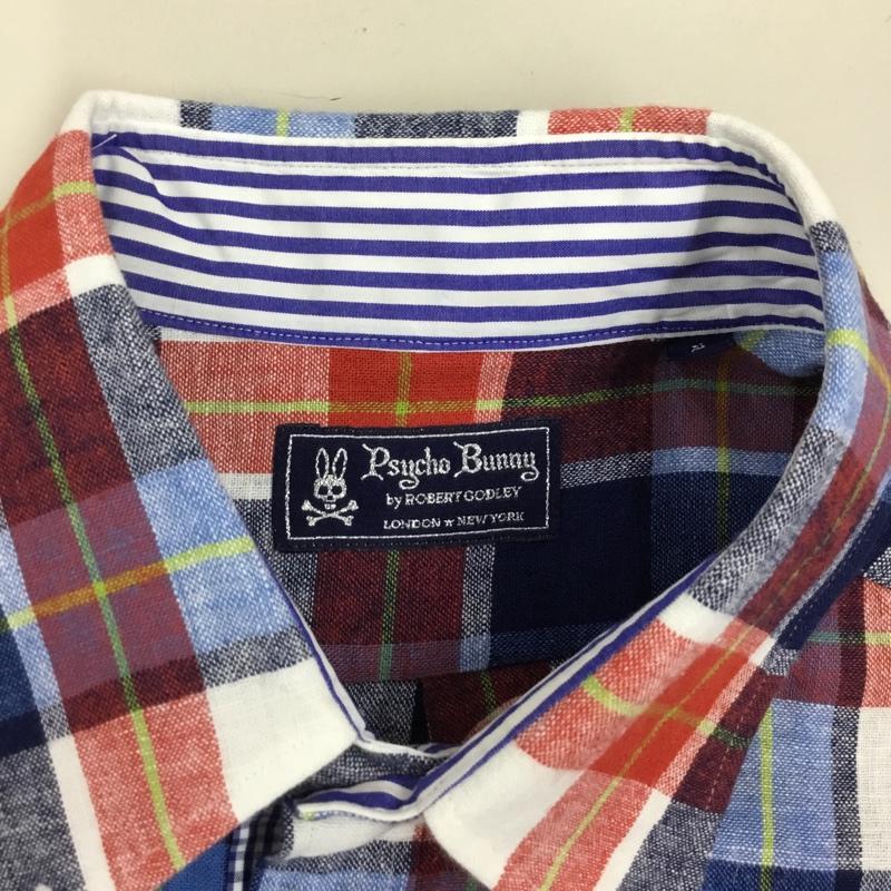 サイコバニー Psycho Bunny シャツ、ブラウス 半袖 半袖シャツ カラーシャツ 半袖カットソー チェックシャツ L チェック マルチカラー / マルチカラー /  メンズ USED 古着 中古 10119398