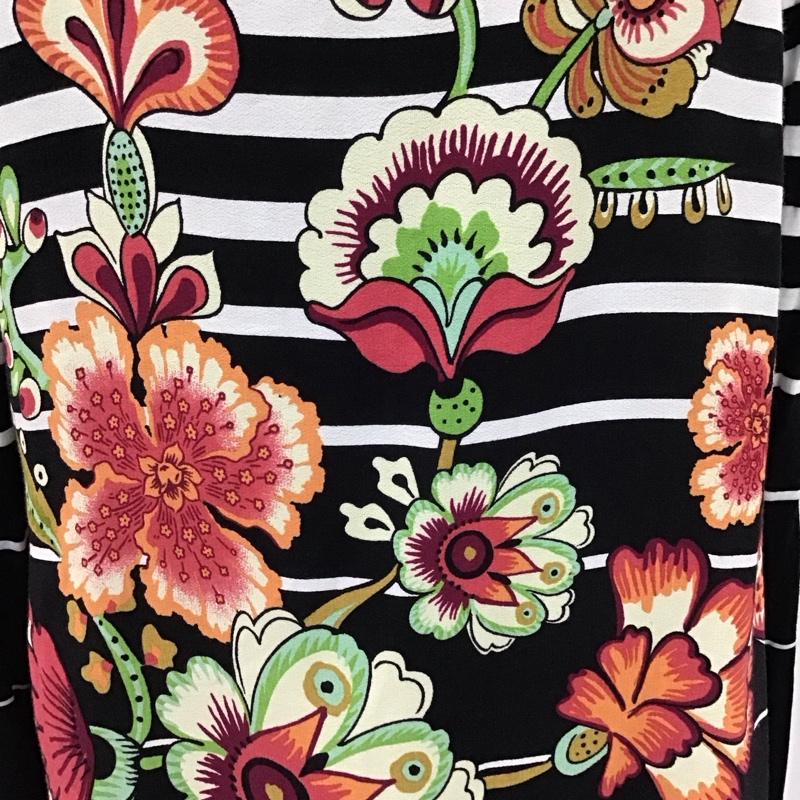 デシグアル Desigual ワンピース ひざ丈スカート 57V28C0 長袖 ボーダー 40 花柄 マルチカラー / マルチカラー /  レディース USED 古着 中古 10122475