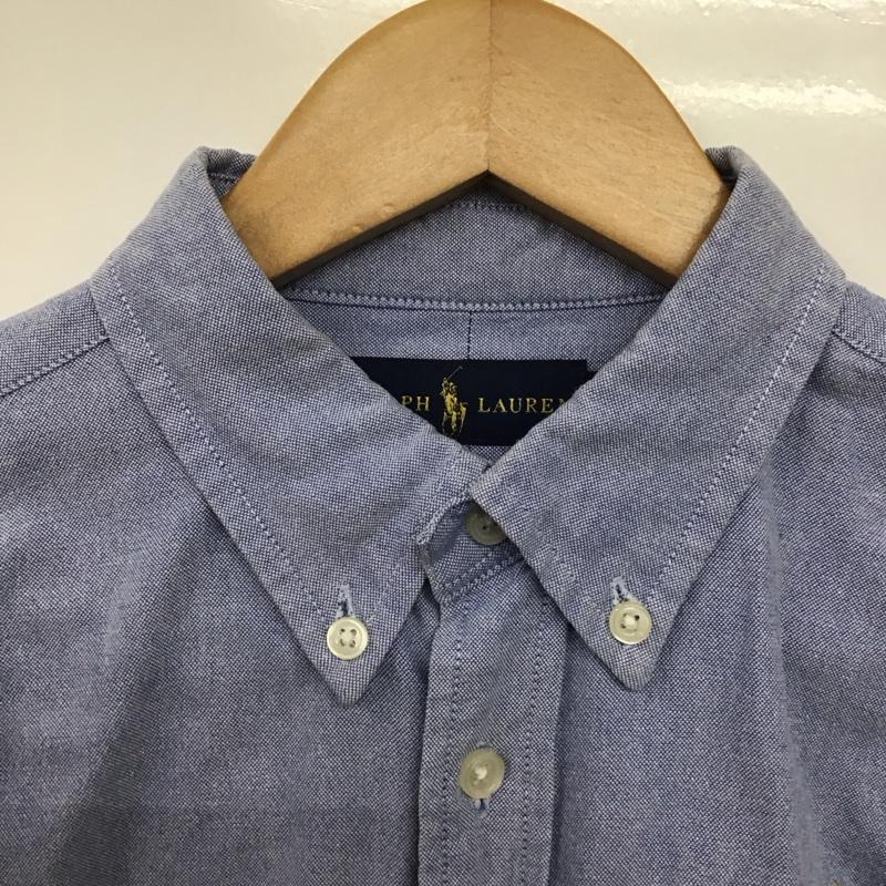 ラルフローレン RALPHLAUREN シャツ、ブラウス 長袖 長袖シャツ 無地シャツ カラーシャツ デニムシャツ ボタンダウンシャツ XL ロゴ、文字 水色 / ライトブルー /  メンズ USED 古着 中古 10141472