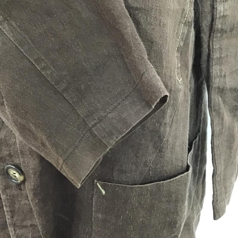ヨウジヤマモト Yohji Yamamoto ジャケット、上着 ジャケット、ブレザー ノーカラージャケット アウター カジュアルジャケット ロングジャケット 無地 茶 / ブラウン /  メンズ USED 古着 中古 10105661