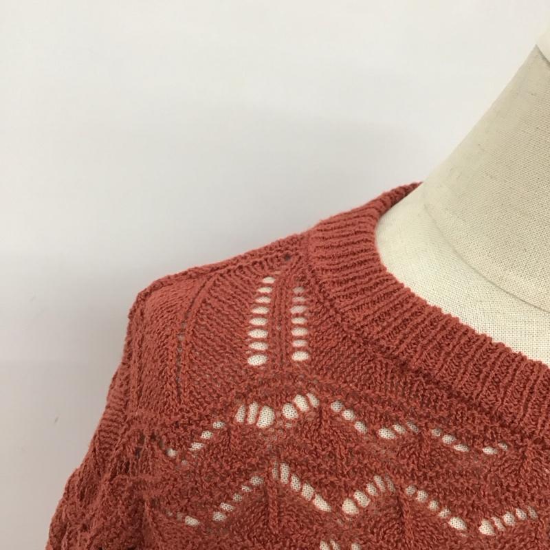 マウジー MOUSSY カーディガン 長袖 010EAF70-5930 CROCHET LIKE KNIT カーディガン クロップド丈 FREE  赤 / レッド /  レディース USED 古着 中古 10116188