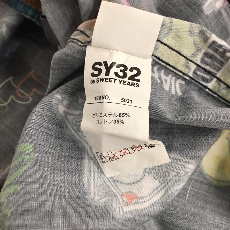 エスワイサーティトゥバイスィートイヤーズ SY32 by SWEET YEARS シャツ、ブラウス 半袖 半袖シャツ プリントシャツ ポケットシャツ XXL プリント 黒 / ブラック /  メンズ USED 古着 中古 10137131