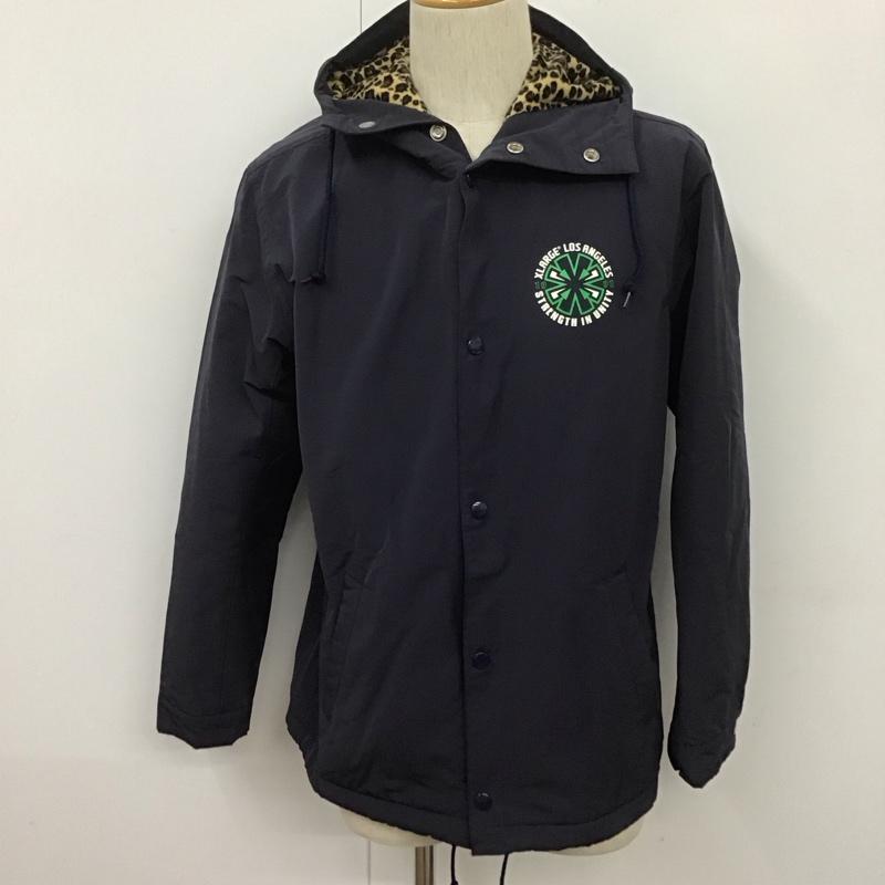 エクストララージ XLARGE ジャケット、上着 ジャンパー、ブルゾン 01153508 HOODED COACHES JACKET M 無地 紺 / ネイビー /  メンズ USED 古着 中古 10106365