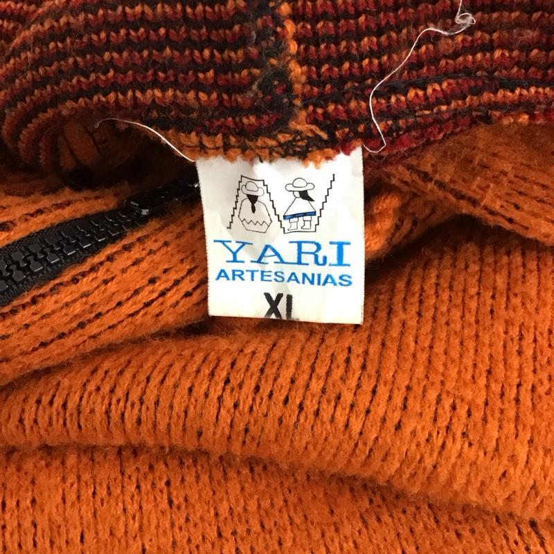 古着 USED パーカー 長袖 長袖パーカー フード付きパーカー ジップアップニット XL プリント 橙 / オレンジ /  メンズ USED 古着 中古 10118074