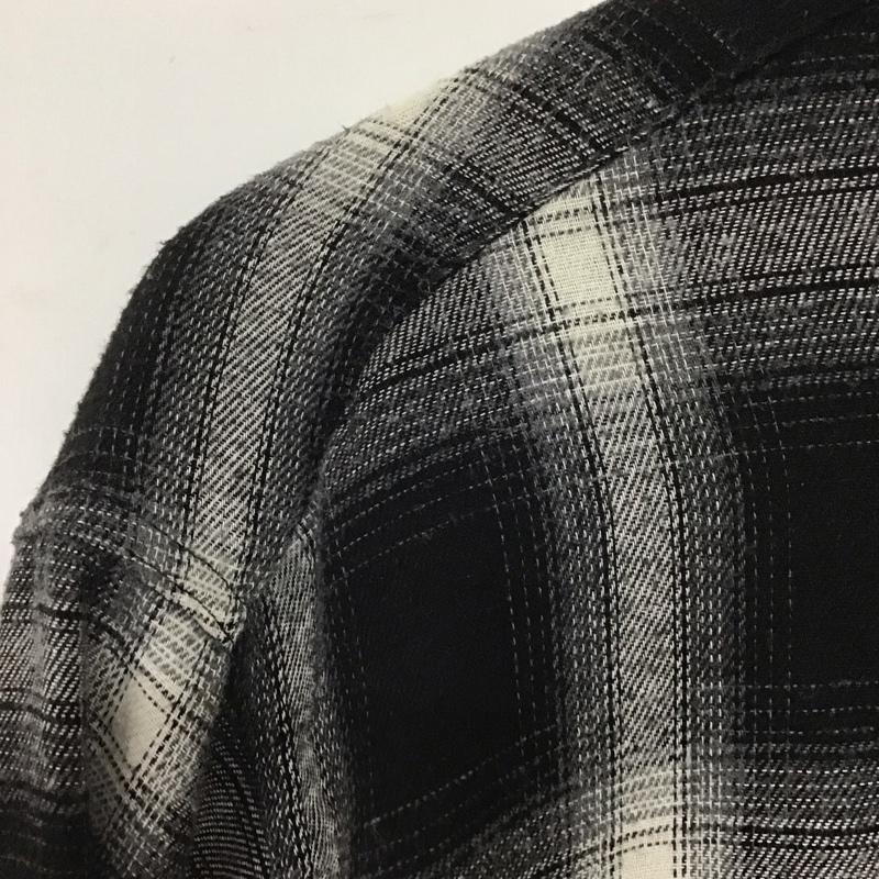 ダンリバー Dan River シャツ、ブラウス 長袖 長袖シャツ チェックシャツ カラーシャツ M チェック X ダメージ加工 白 / ホワイト / X 黒 / ブラック /  メンズ USED 古着 中古 10133072