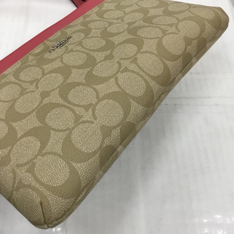 コーチ COACH ショルダーバッグ ショルダーバッグ F58316 シグネチャー ロゴ、文字 ベージュ / ベージュ / X 桃 / ピンク /  レディース USED 古着 中古 10105768