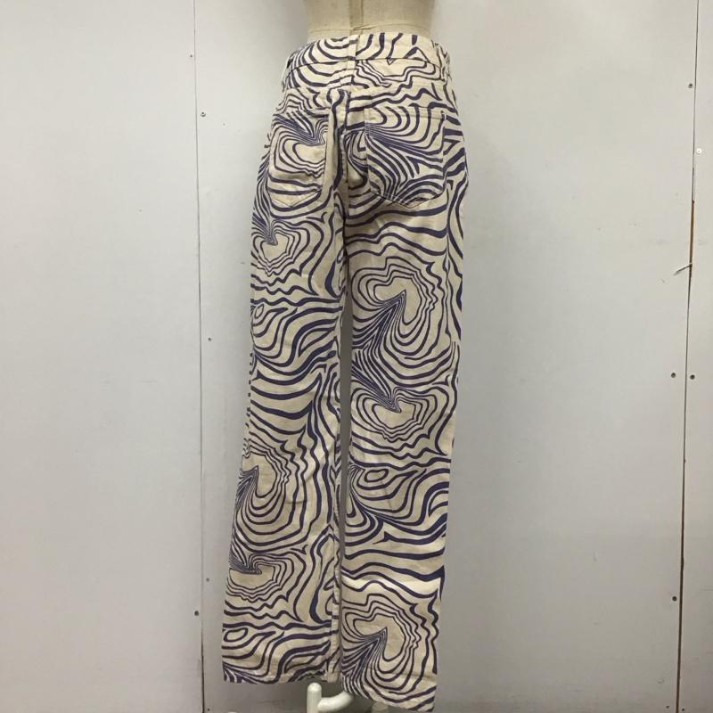 ザラ ZARA パンツ デニム、ジーンズ 6688 043 043 ハイライズ 36 総柄 アイボリー / アイボリー / X 紺 / ネイビー /  レディース USED 古着 中古 10115342