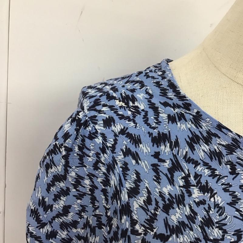 ザラ ZARA ワンピース ロングスカート 4479 240 400 長袖 ティアード S 総柄 青 / ブルー /  レディース USED 古着 中古 10113507