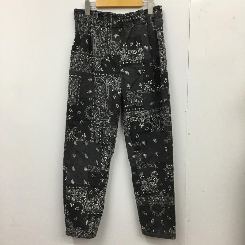 フリークスストア FREAK S STORE パンツ ワークパンツ、ペインターパンツ ワークパンツ ワイドパンツ カジュアルパンツ 総柄 40 プリント 黒 / ブラック / X 白 / ホワイト /  メンズ USED 古着 中古 10120076
