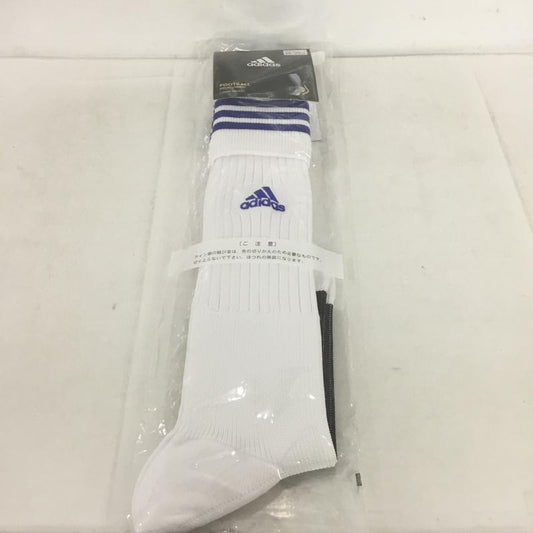 アディダス adidas ファッション小物 ファッション小物 BS2732 サッカー フットサル ストッキング 3ストライプ ゲームソックス ロゴ、文字 白 / ホワイト / X 青 / ブルー /  メンズ USED 古着 中古 10132185