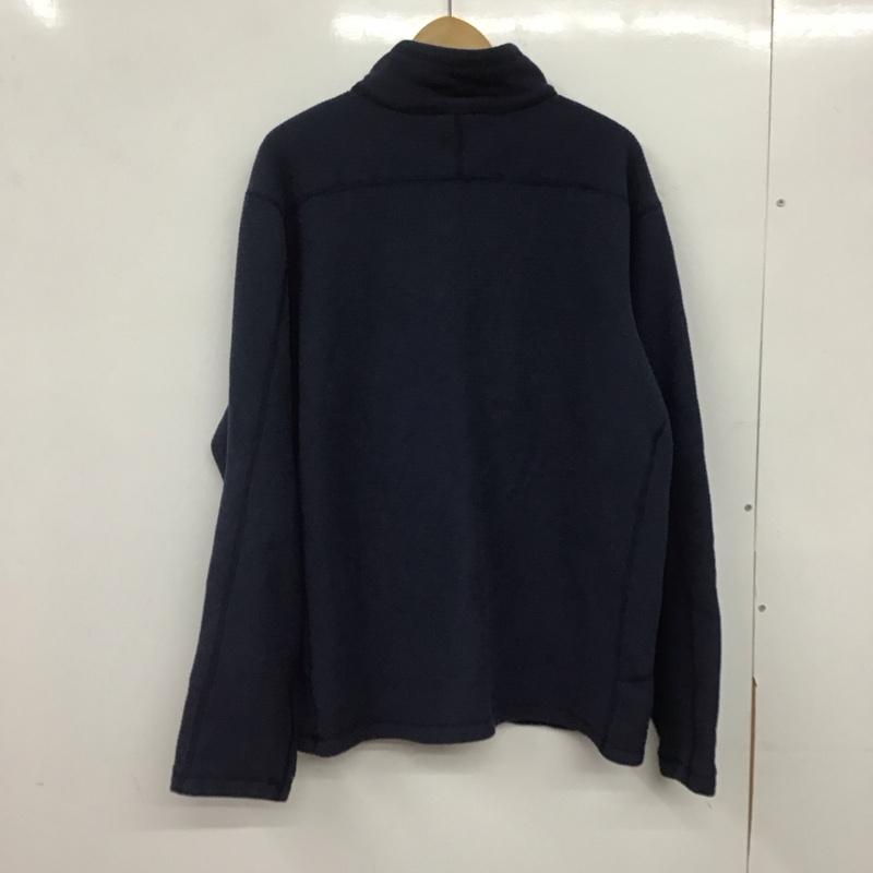 ザノースフェイス THE NORTH FACE カットソー 長袖 長袖カットソー スタンドネックカットソー プリントカットソー L ロゴ、文字 紺 / ネイビー /  メンズ USED 古着 中古 10144974