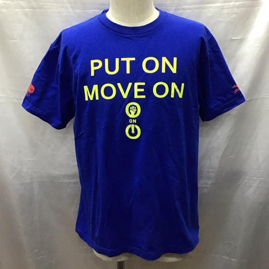 ミズノ MIZUNO Tシャツ 半袖 A60TF-227 クルーネック L ロゴ、文字 青 / ブルー /  メンズ USED 古着 中古 10117065