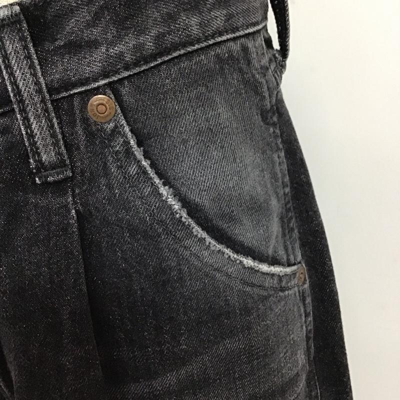 ビッグジョン Big John パンツ デニム、ジーンズ デニムパンツ ストレートパンツ ワイドパンツ カジュアルパンツ 27インチ 無地 黒 / ブラック /  レディース USED 古着 中古 10115186