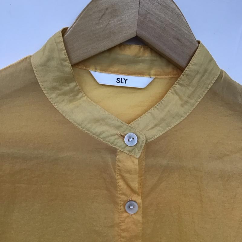 スライ SLY シャツ、ブラウス 長袖 030FSL30-4830 SHEER STAND COLLAR SHIRT シアーシャツ FREE 無地 橙 / オレンジ /  レディース USED 古着 中古 10131173