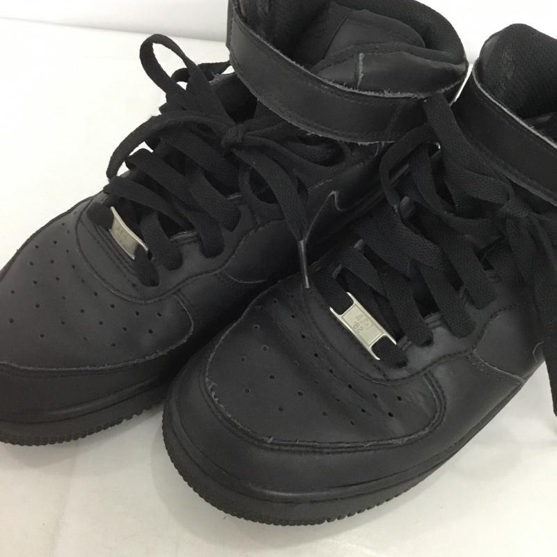 ナイキ NIKE スニーカー スニーカー 314195-004 AIR FORCE 1 MID 25cm 25.0cm ロゴ、文字 黒 / ブラック /  レディース USED 古着 中古 10131827