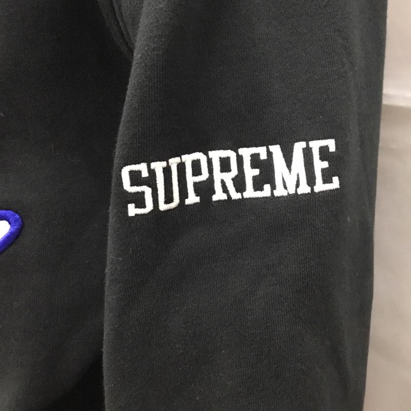 シュプリーム Supreme パーカー 長袖 Champion×Supreme 17SS satinlogohooded 長袖パーカー コラボ S ロゴ、文字 黒 / ブラック /  メンズ USED 古着 中古 10108249