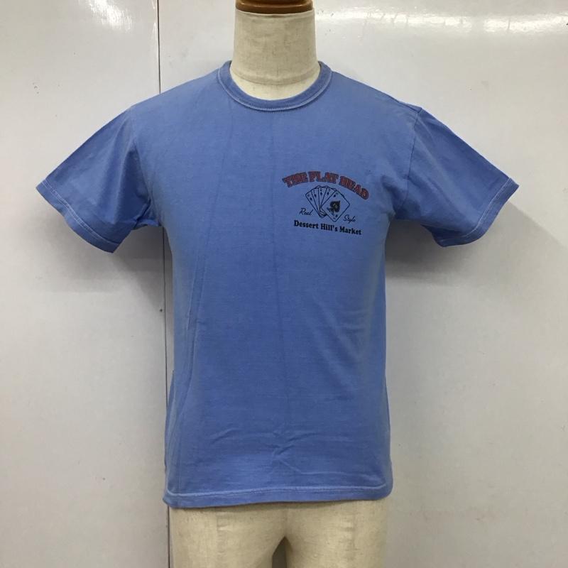 フラットヘッド The Flat Head Tシャツ 半袖 半袖カットソー プリントTシャツ クルーネックカットソー 38 ロゴ、文字 青 / ブルー /  メンズ USED 古着 中古 10117274