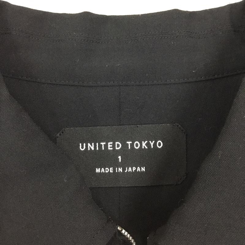 ユナイテッドトウキョウ UNITED TOKYO ポロシャツ 半袖 ハーフファスナー 408102009 1 無地 黒 / ブラック /  メンズ USED 古着 中古 10120999