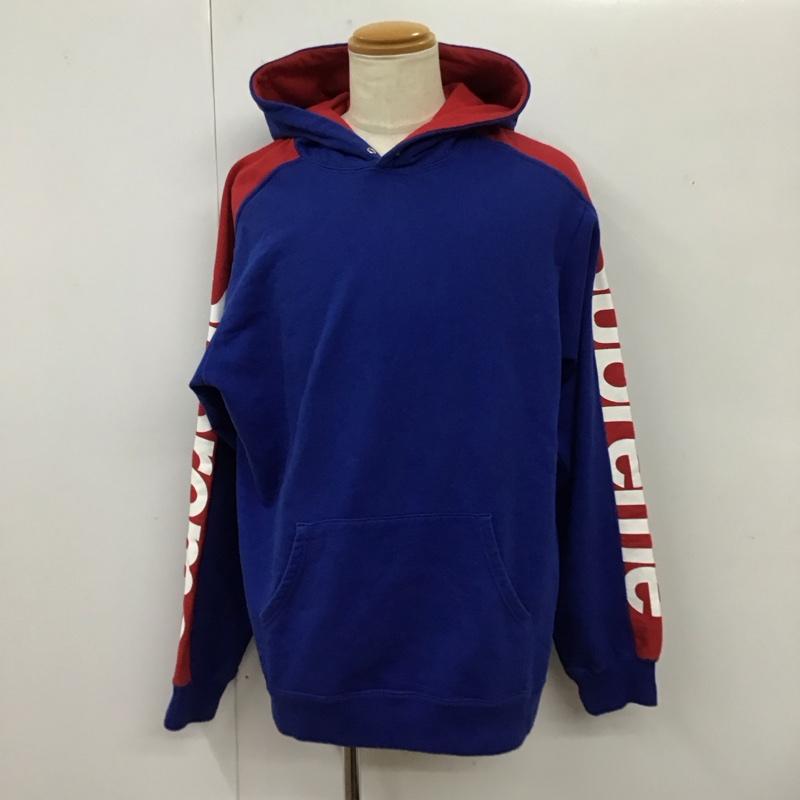 シュプリーム Supreme パーカー 長袖 SS18 SidelineHoodedSweatshirt 長袖パーカー プルオーバー XL ロゴ、文字 青 / ブルー /  メンズ USED 古着 中古 10119220
