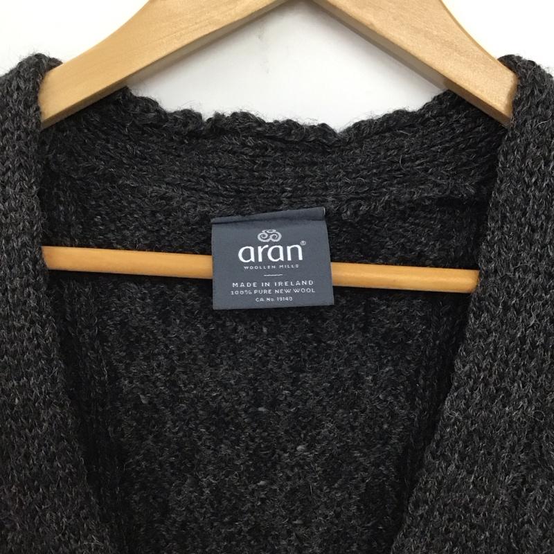 アラン ウーレン ミルズ aran WOOLLEN MILLS ベスト ベスト ニットベスト ノースリーブカットソー 前ボタン M 無地 灰 / グレー /  メンズ USED 古着 中古 10140732