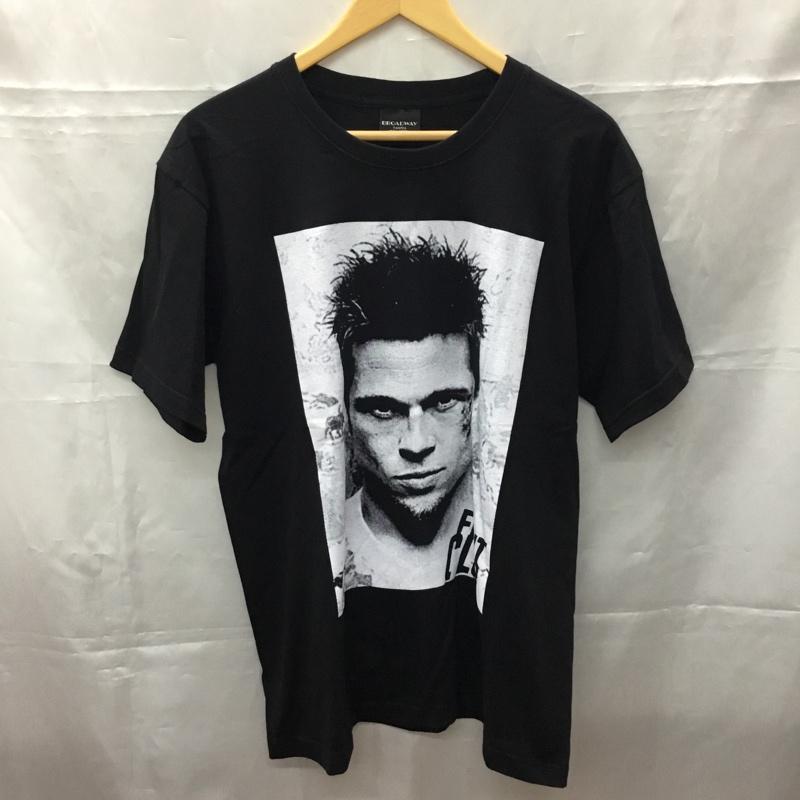 古着 USED Tシャツ 半袖 半袖カットソー プリントTシャツ クルーネックカットソー L プリント 黒 / ブラック /  メンズ USED 古着 中古 10108372