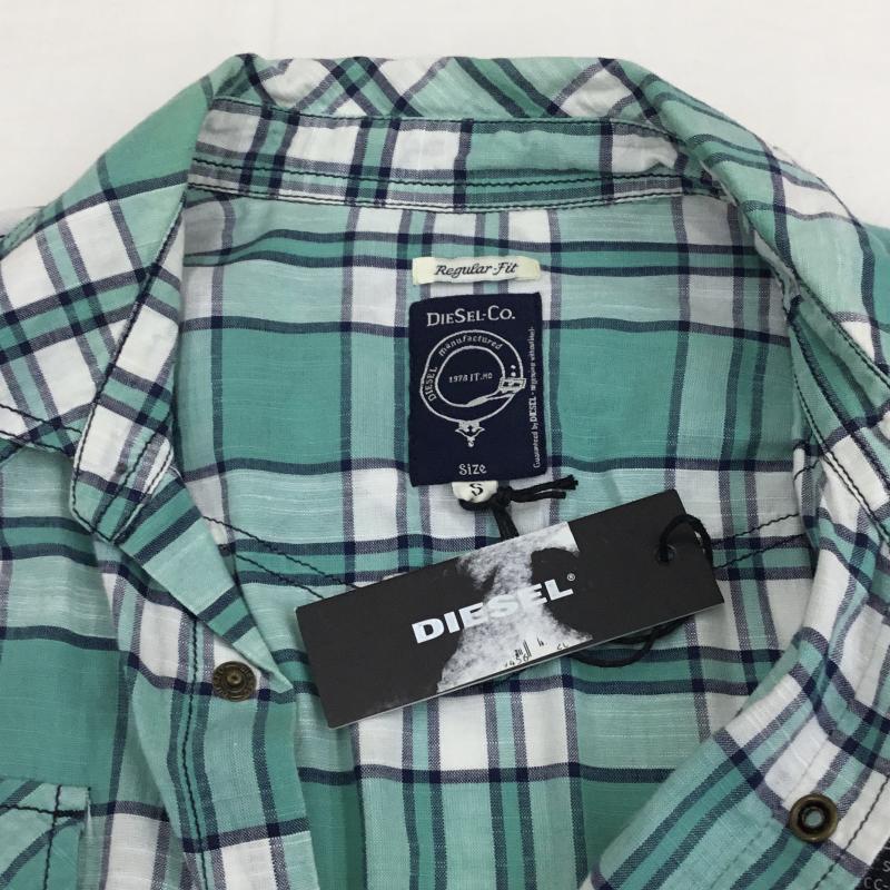 ディーゼル DIESEL シャツ、ブラウス 長袖 長袖シャツ S チェック 水色 / ライトブルー / X 緑 / グリーン / X 白 / ホワイト /  メンズ USED 古着 中古 10136067